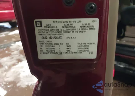 2004 Chevrolet Tahoe Lt z USA, uszkodzony, nr VIN 1GNEC13T24R203697